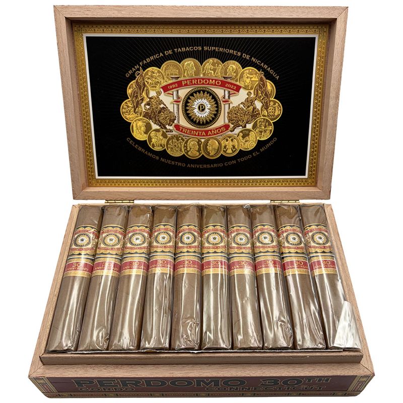Perdomo 30th Anniversary Box-Pressed Connecticut Robusto (bx/30 single)