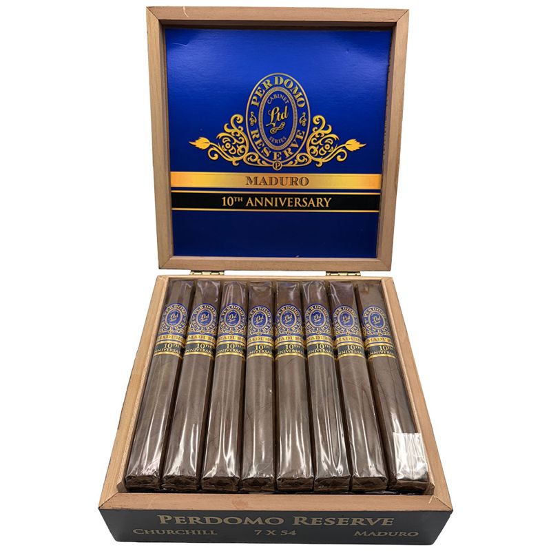 Perdomo Reserve 10th Anniversary Box-Pressed Maduro Churchill (bx/25)