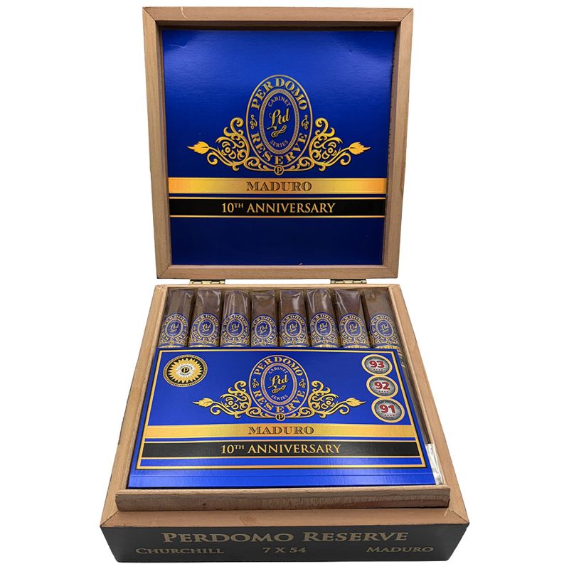 Perdomo Reserve 10th Anniversary Box-Pressed Maduro Churchill (bx/25)