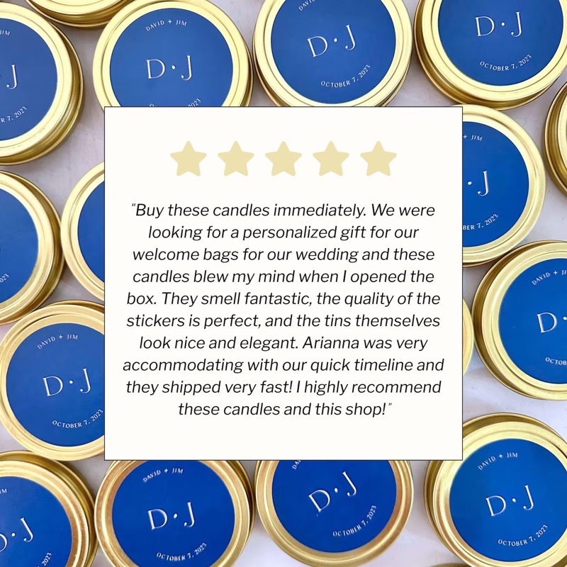 Personalized Wedding Candle Favors for Guests