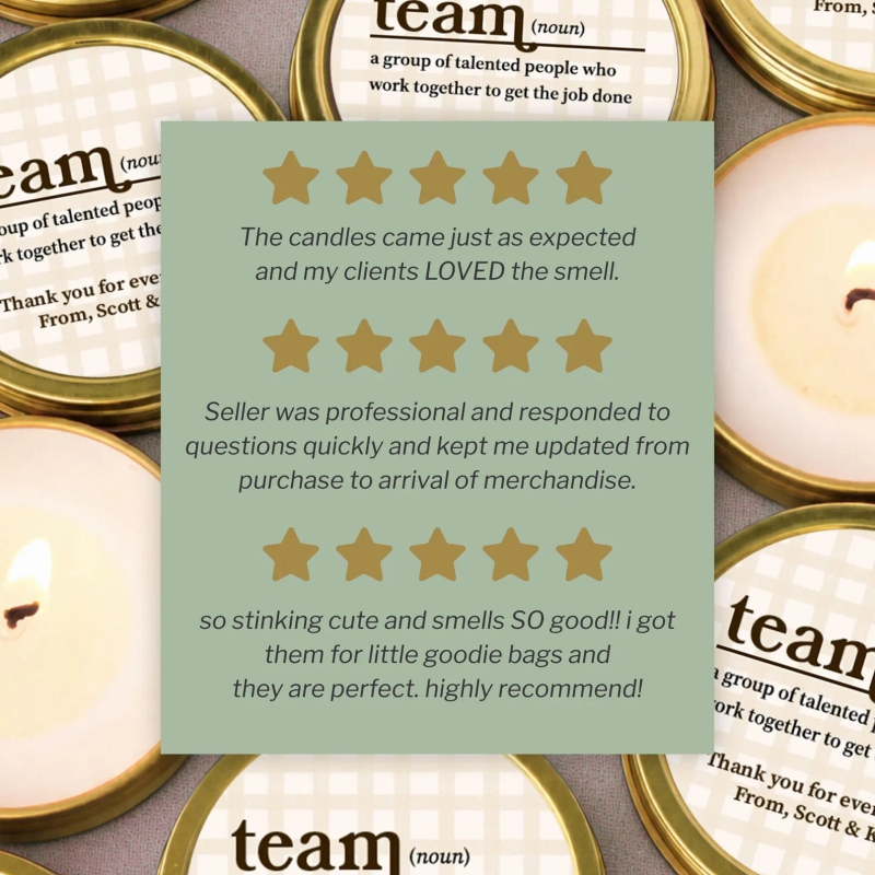 Gingham Team Bulk Candle Gifts