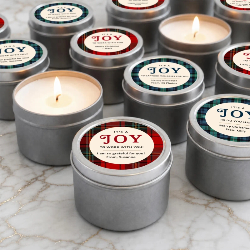 Plaid Joy Bulk Candle Gifts