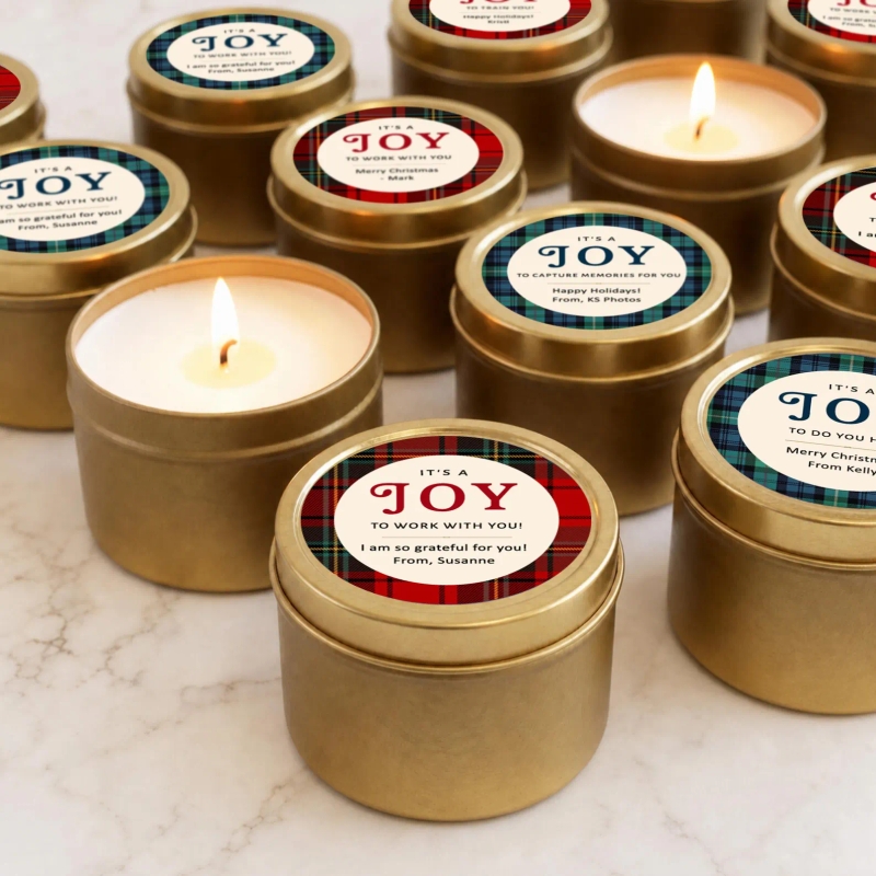 Plaid Joy Bulk Candle Gifts