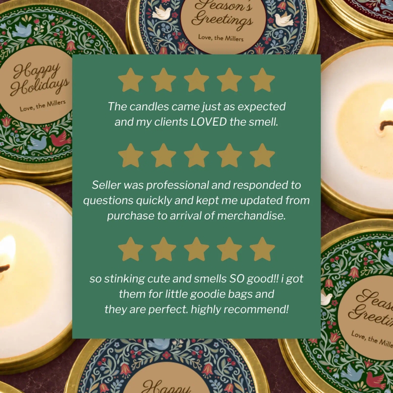 Holiday Folk Art Bulk Candle Gifts