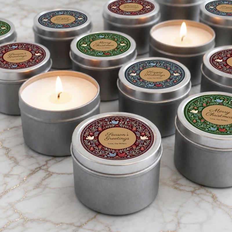 Holiday Folk Art Bulk Candle Gifts
