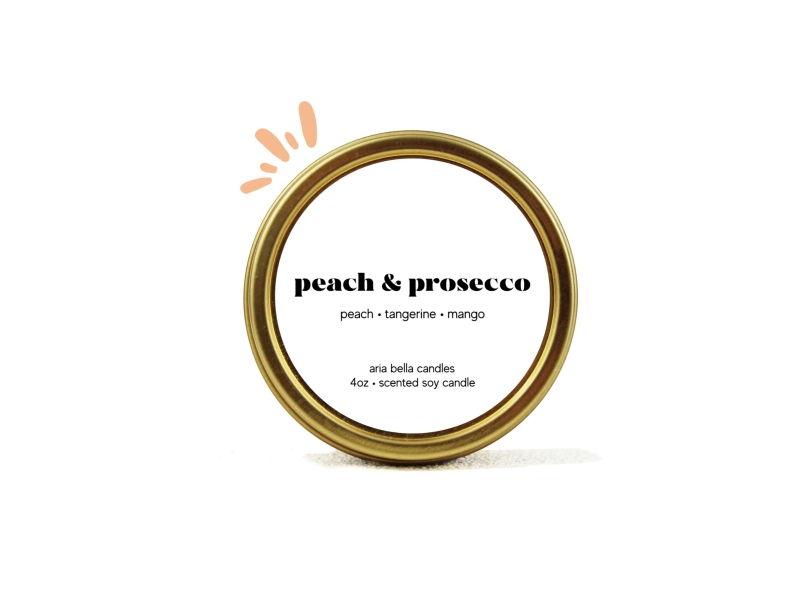 Peach & Prosecco Candle Tin
