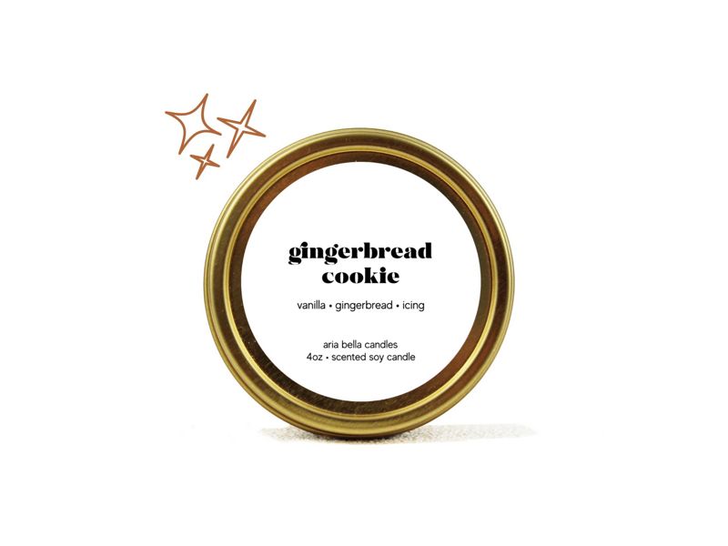 Gingerbread Cookie Candle  Tin