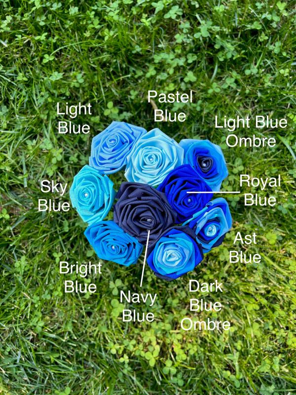 Single Cotton Fabric Rose with Stick Stem, Gift for Her, Second Anniversary Gift, 2nd Anniversary, Cotton Anniversary