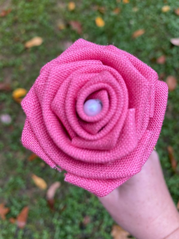 Pink Linen Roses with Stems, Linen Flower Bouquet, Linen Flowers, Linen Roses, 12th Wedding Anniversary Gift, Linen Gift for Her, Twelfth