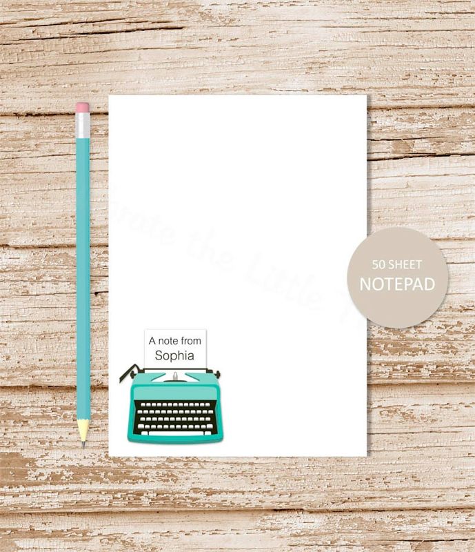 personalized notepad . VINTAGE TYPEWRITER . note pad . personalized stationery . stationary notepad