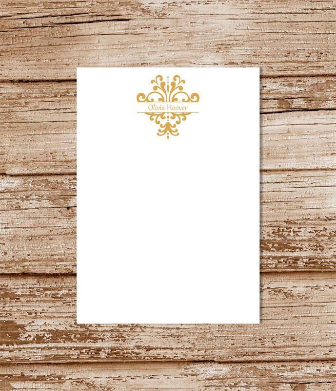 personalized notepad . DAMASK . note pad . personalized stationery . custom stationary
