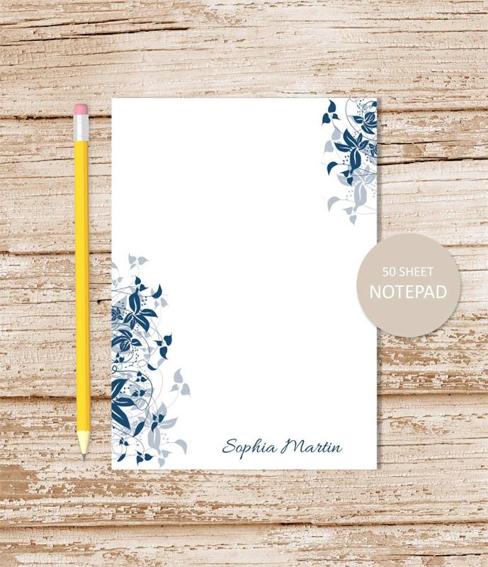 personalized notepad . LEAFY EDGE . leaves leaf . ivy notepad . personalized stationery  botanical stationary