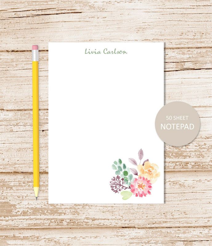 Watercolor Colorful Flowers Notepad