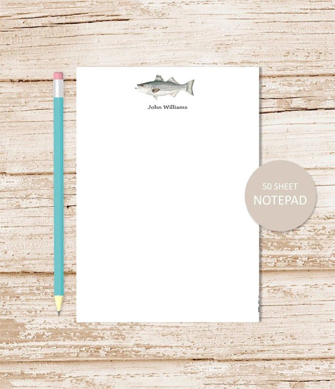 Striped Bass Fish Notepad