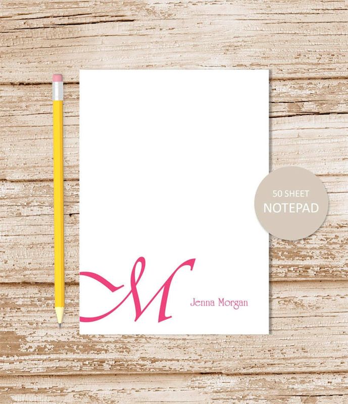 Monogram Initial Notepad