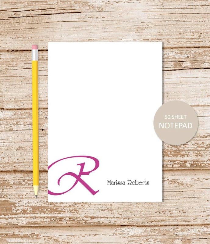 Monogram Initial Notepad