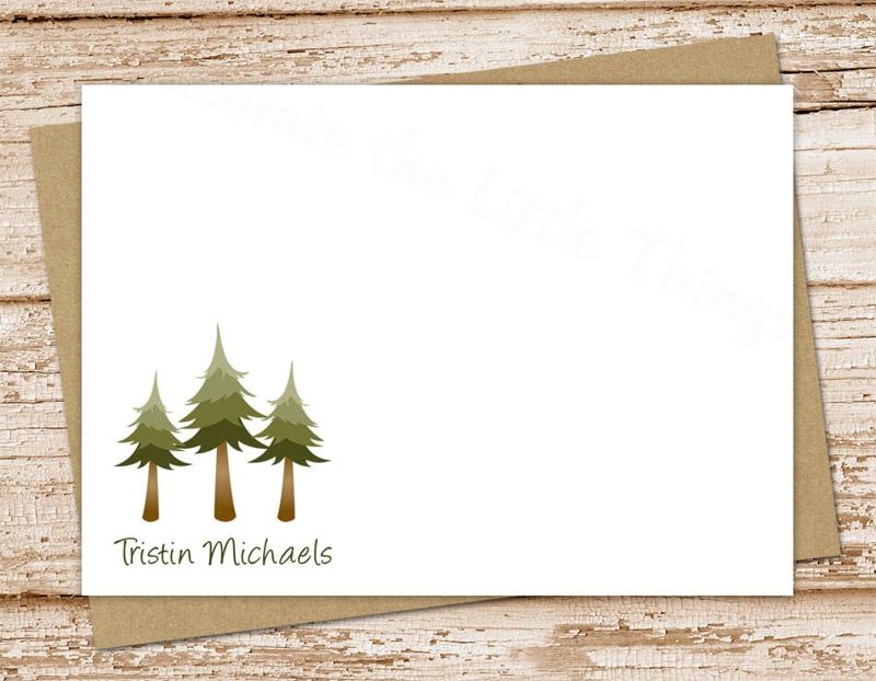 Pine Tree Personalized Card Set