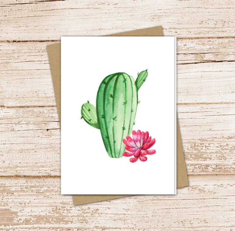 cactus succulent card set .  watercolor note cards . nature . blank cards notecards . folded stationery . thank you . stationary set