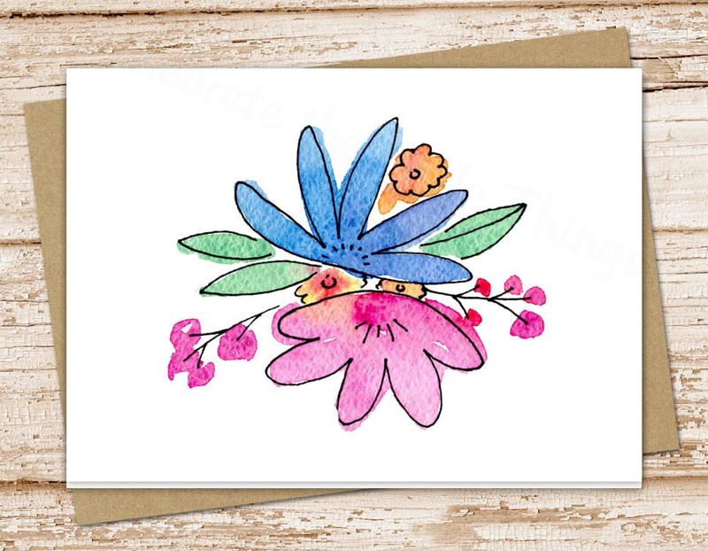 colorful flowers card set .  watercolor note cards . botanical, nature . blank note cards . folded stationery . stationary set