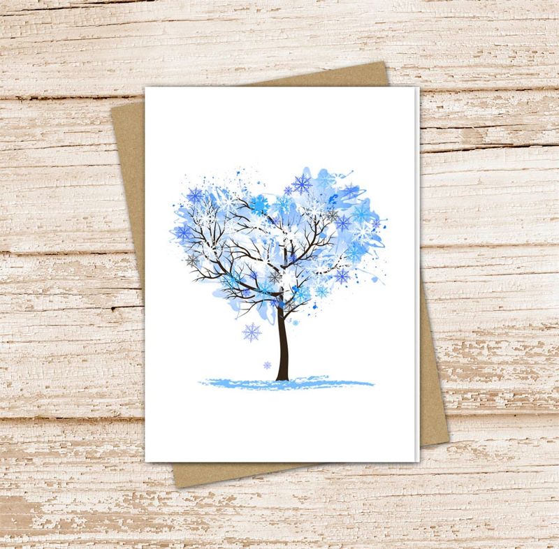 Winter Tree Card Set