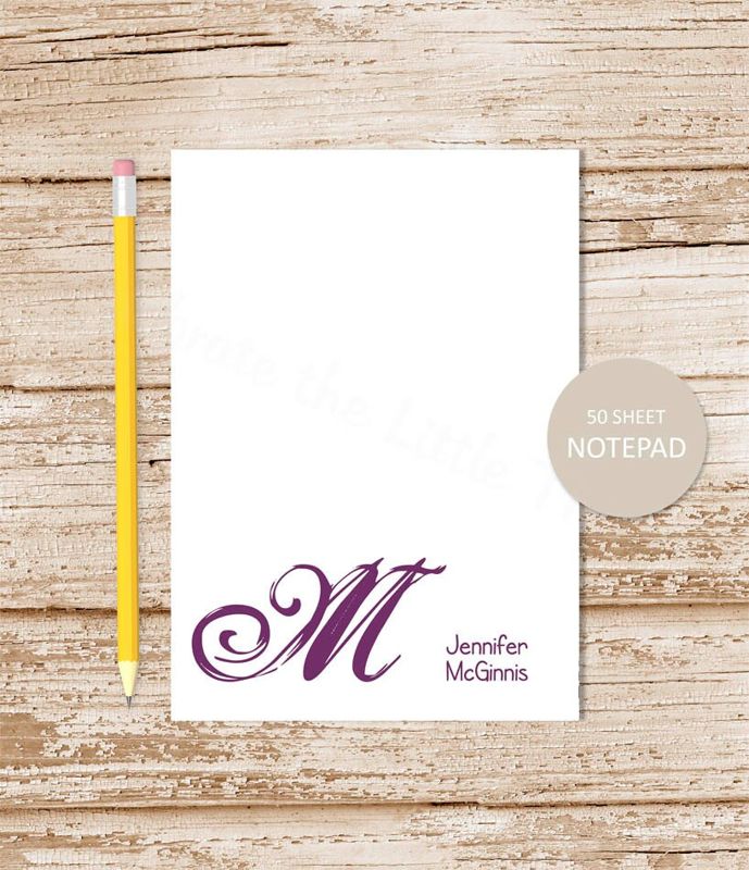 Cursive Initial Notepad