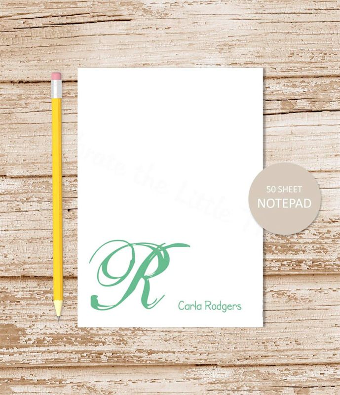 Cursive Initial Notepad