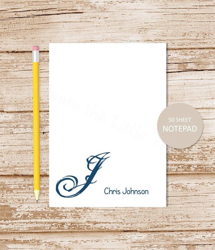 Cursive Initial Notepad
