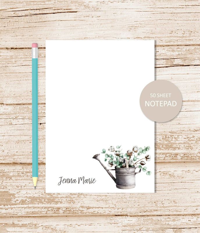 Eucalyptus Cotton Watering Can Notepad