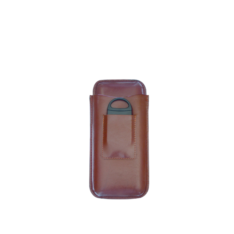 Three-Cigar Case With Cutter Black 3 FINGER