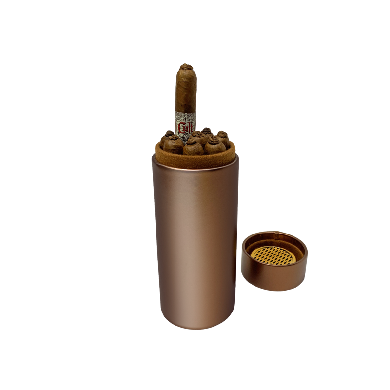 Leather Humidor Tube Black TRAVEL