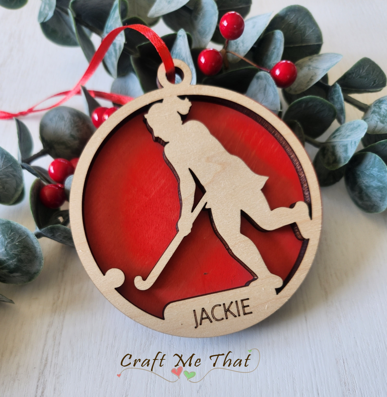 Personalized Field Hockey Ornament