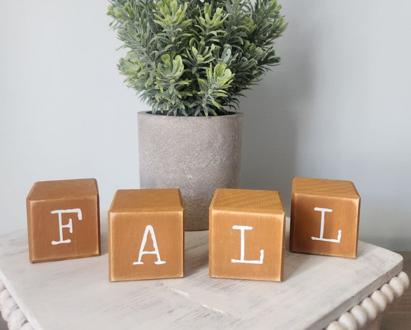 Set of Fall Mini Blocks - Brown