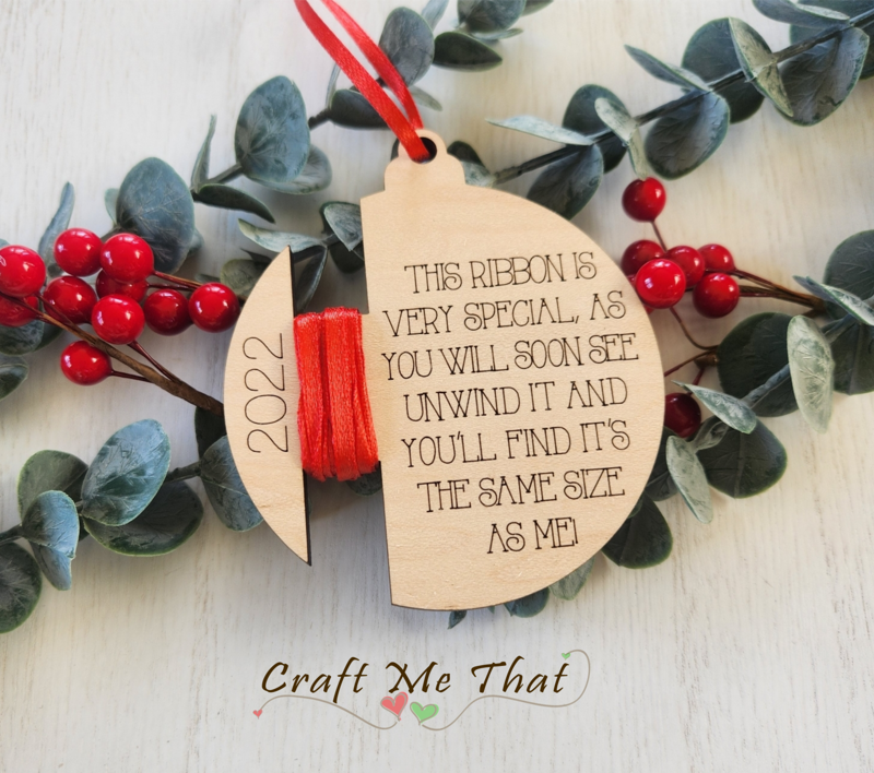 Personalized Ribbon Height Ornament - CURRENT YEAR