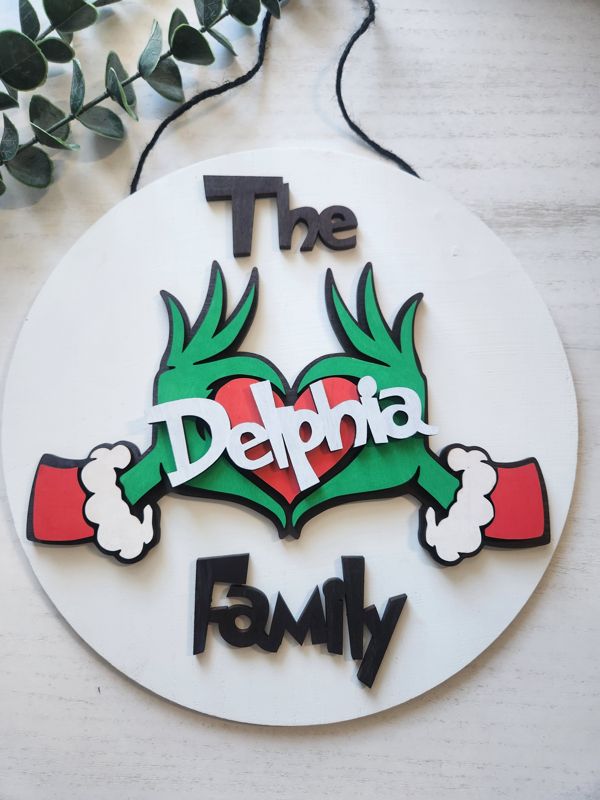 Grinch Door Hanger Personalized
