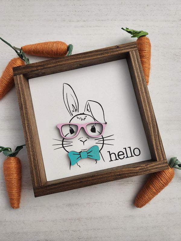Bunny Face Spring/Easter Decor Sign