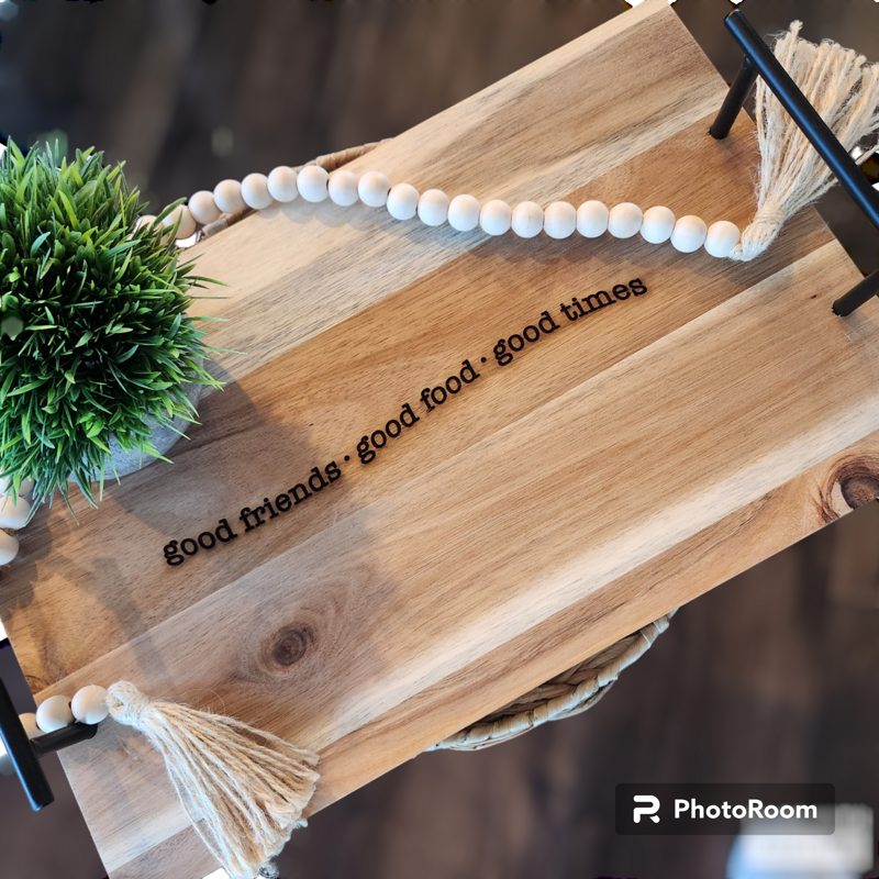 Wood Tray with Handle