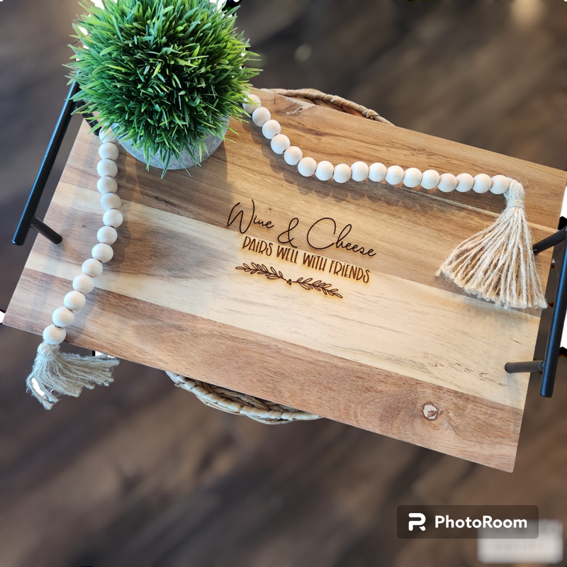 Wood Tray with Handle
