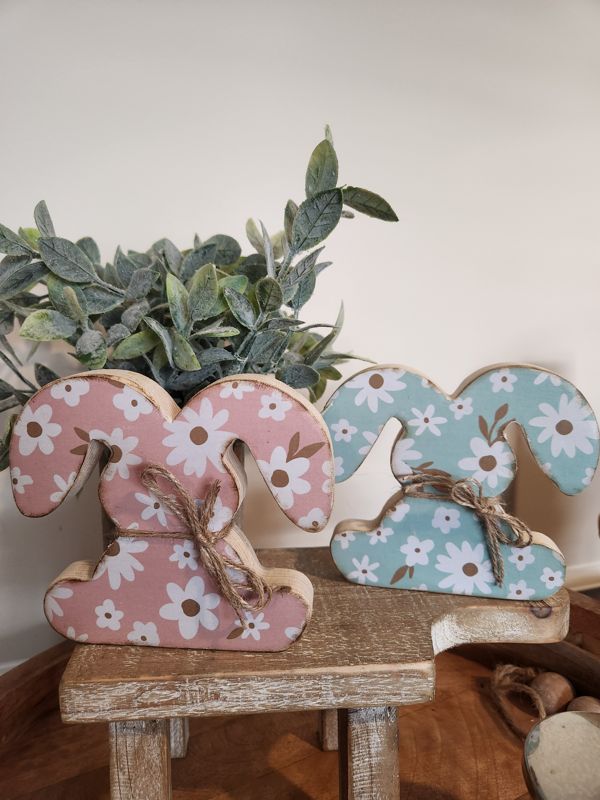 Floral Patterned Rustic Bunny