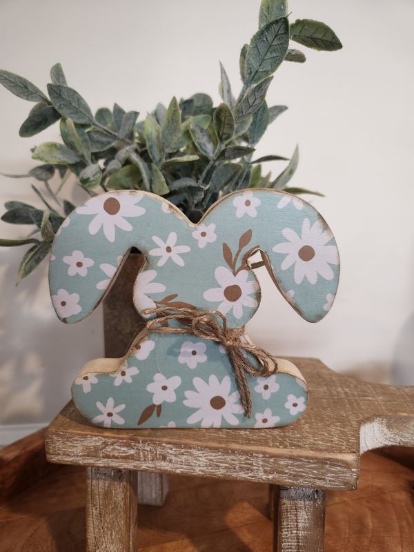 Floral Patterned Rustic Bunny