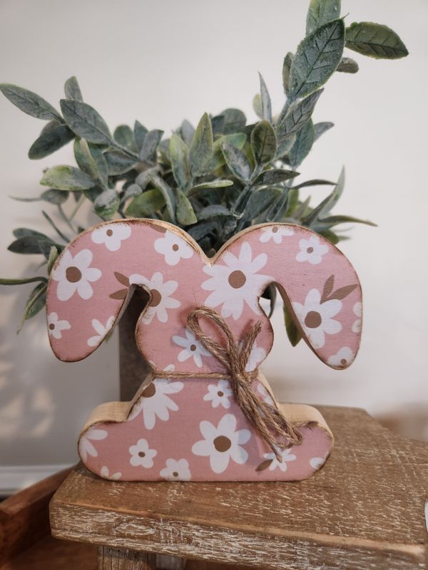 Floral Patterned Rustic Bunny