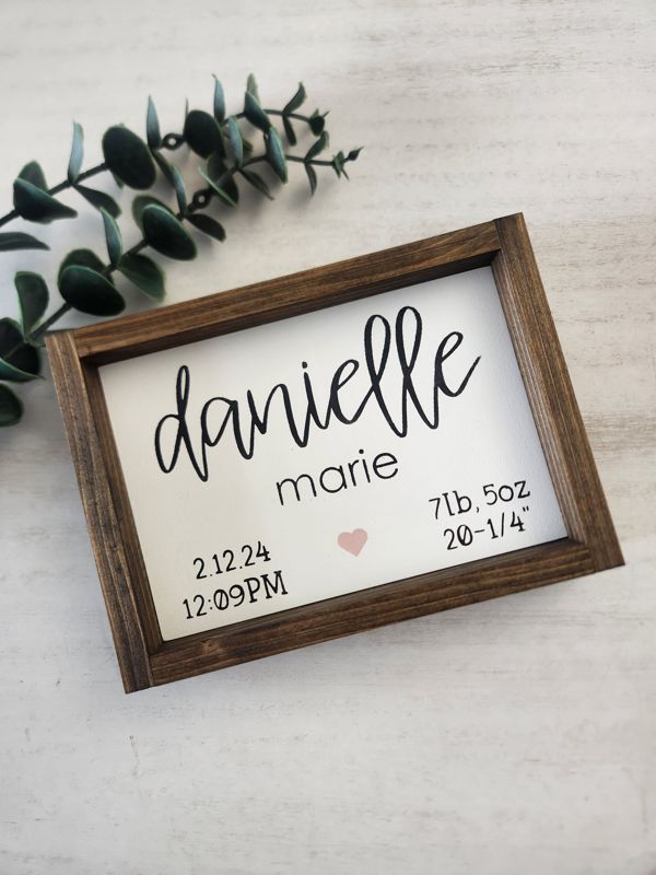 Baby Stats Sign - Framed