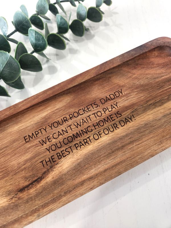 Empty Your Pockets Engraved Tray