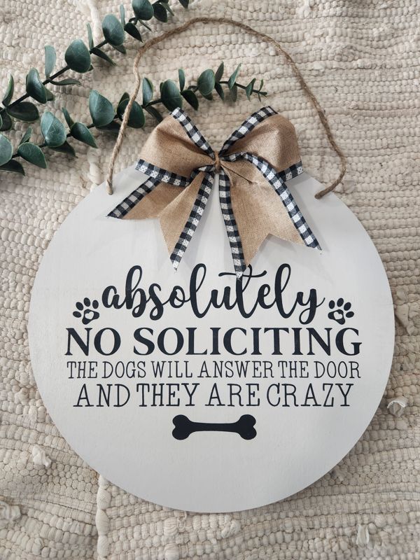 No Soliciting Door Hanger - The Dogs Will Answer
