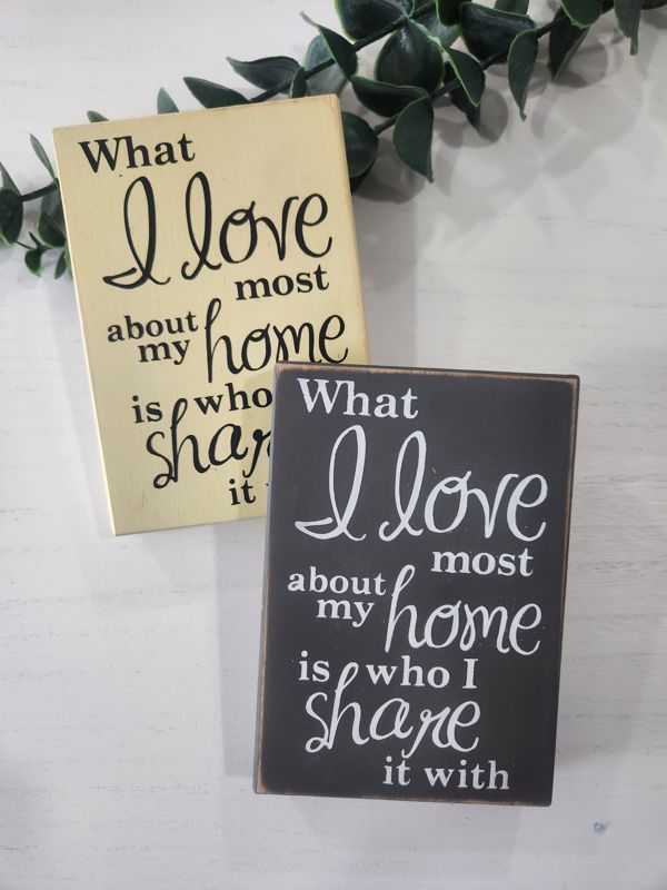 What I Love Most About My Home Small Sign