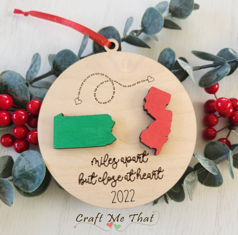 Miles Apart Ornament - Current Year To Be Displayed