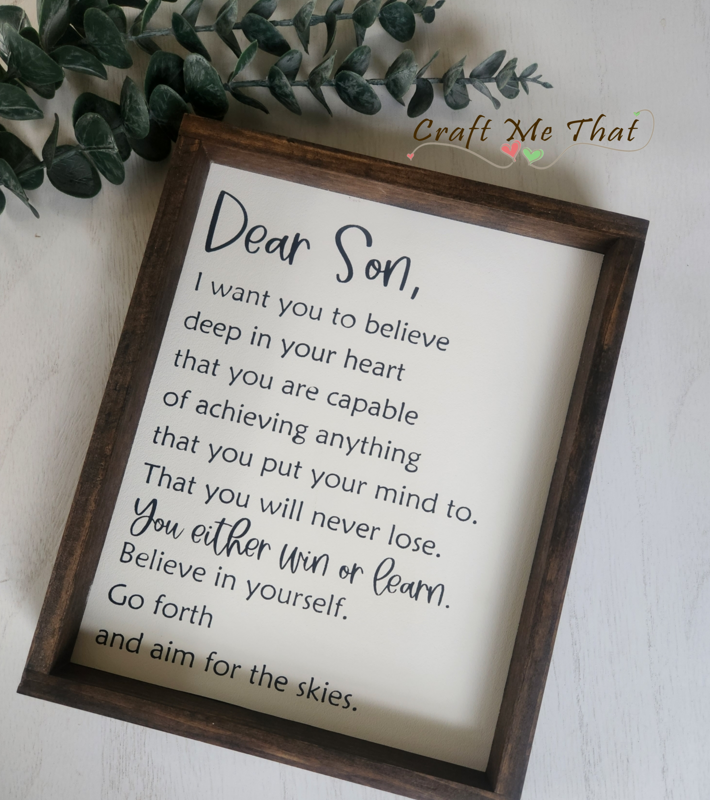 Dear Son Sign