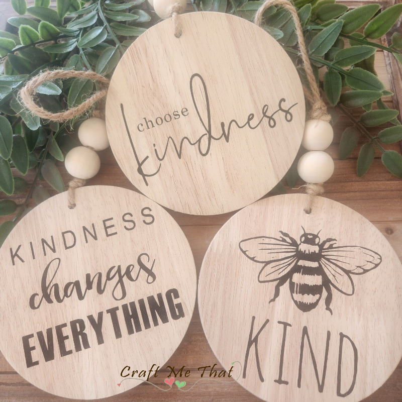 Be Kind - Round Wooden Wall Art Sign