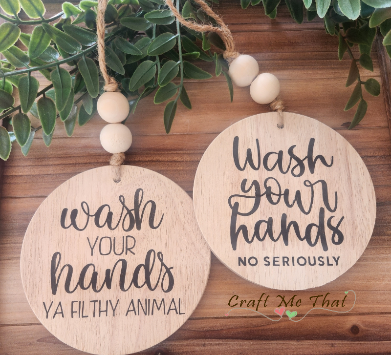 Wash Your Hands - Round Wooden Wall Art Sign