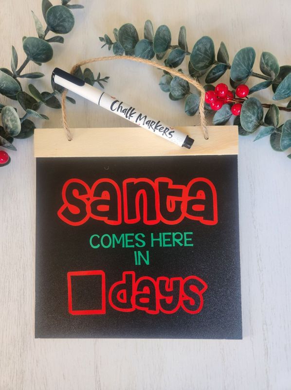 Christmas Countdown Hanging Square Chalkboard