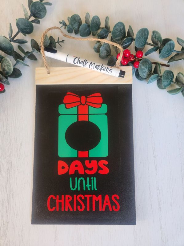 Christmas Countdown Hanging Rectangle Chalkboard